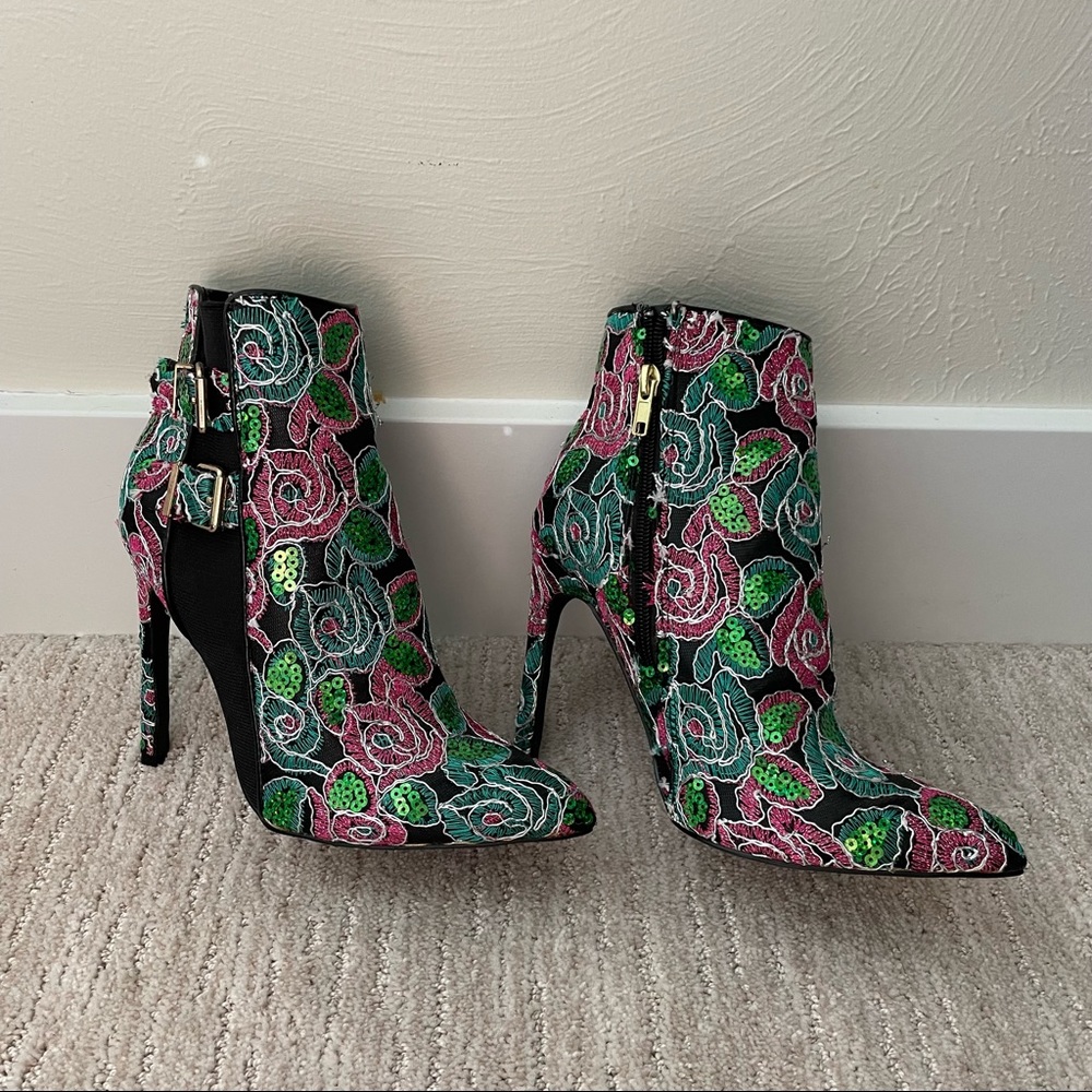 Sequin Embroided Booties - Picture 3 of 7
